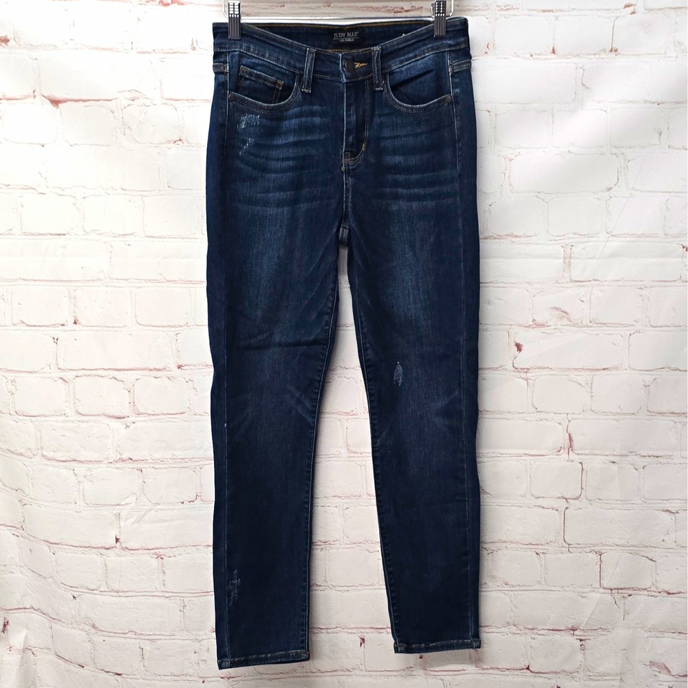 Judy Blue Los Angeles Dark Wash Blue Straight Leg Relaxed Fit Jeans Size 26